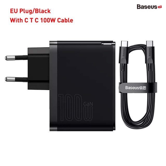 Củ Sạc Nhanh Công Suất Cao Baseus GaN5 Pro Fast Charger C+U 100W Kèm Cáp C to C ( PD Quick-Charge-4.0-QC-3.0-PD-AFC-FCP)