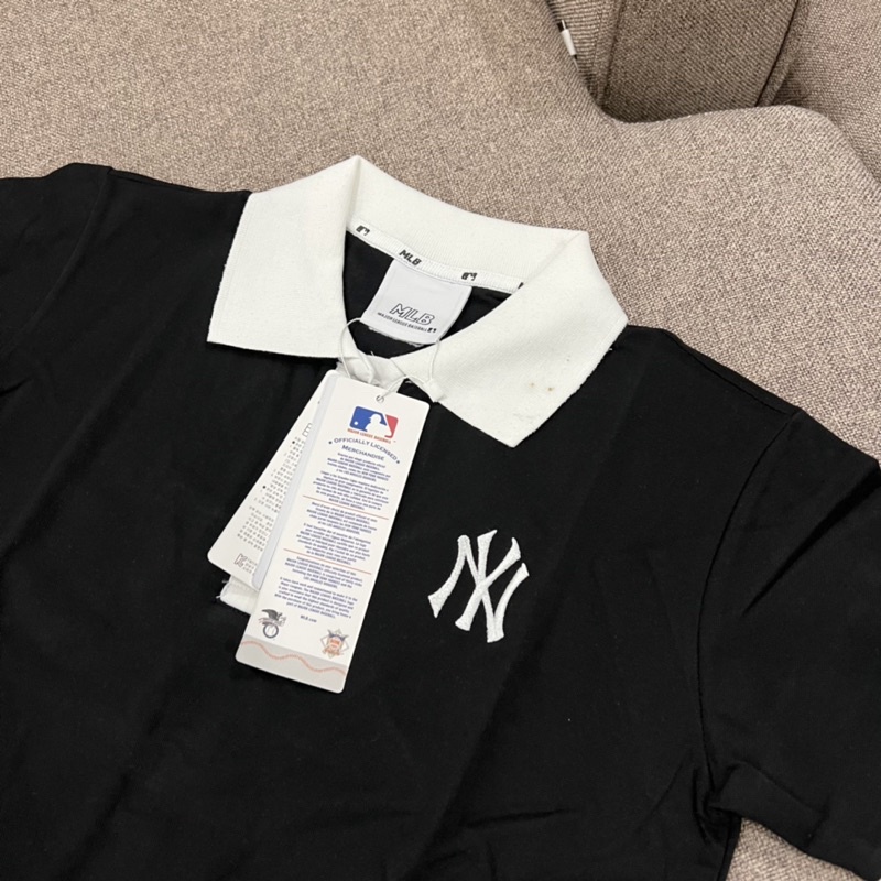 |ẢNH THẬT| ÁO POLO M L B ĐEN TRẮNG LOGO THÊU
