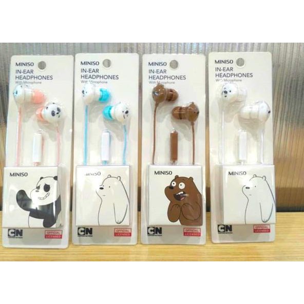 Tai Nghe Nhét Tai Có Micro Hình Gấu Đáng Yêu