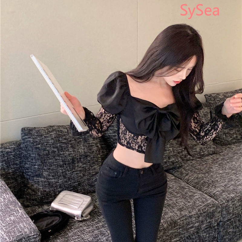 Áo Croptop Phối Ren Thời Trang Xuân Hè Quyến Rũ Cho Nữ