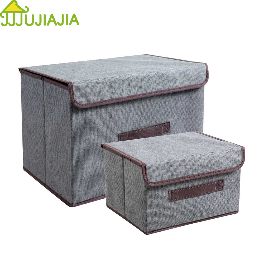 Bộ 2 Hộp JUJIAJIA Chất Liệu Vải Không Dệt Cỡ Lớn Thích Hợp Đựng Đồ Chơi Đa Dụng
