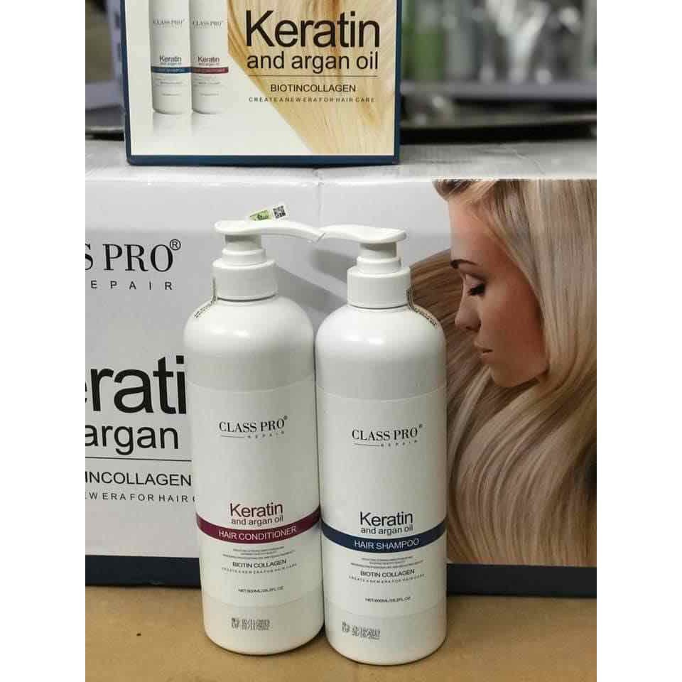 🌻[ CHÍNH HÃNG 100% ]🌻 Cặp Dầu Gội Và Xả Phục Hồi Tóc Mềm Mượt Class Pro Keratin - 800ml x 2 [CAO CẤP]🌻🌟