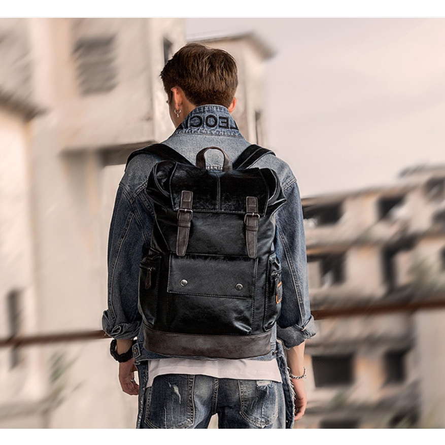 Balo nam da tự nhiên công suất lớn phong cách mới