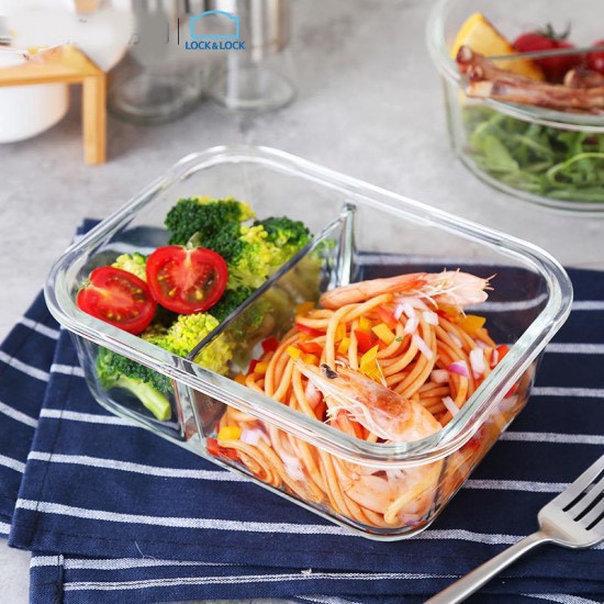 Hộp thuỷ tinh Lock&amp;Lock chia 2 ngăn 1050ml LLG447D