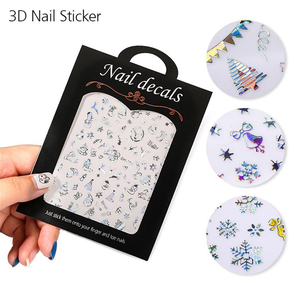 NIUYOU Sticker Hoa Tuyết Dán Móng Nghệ Thuật