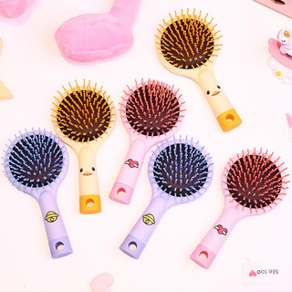 Lược gương 2in1 cầm tay chải tóc hình tròn siêu cute