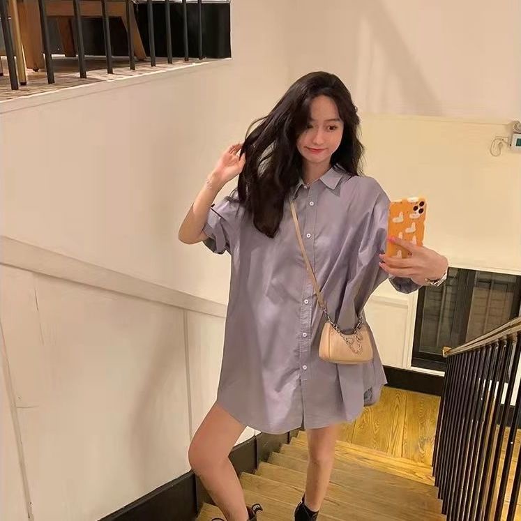 Áo Sơ Mi Tay Ngắn Dáng Rộng Thời Trang Mùa Hè Xinh Xắn Cho Nữ