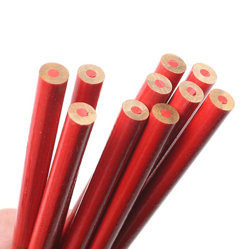 Set 10 bút chì gỗ màu xanh và đỏ