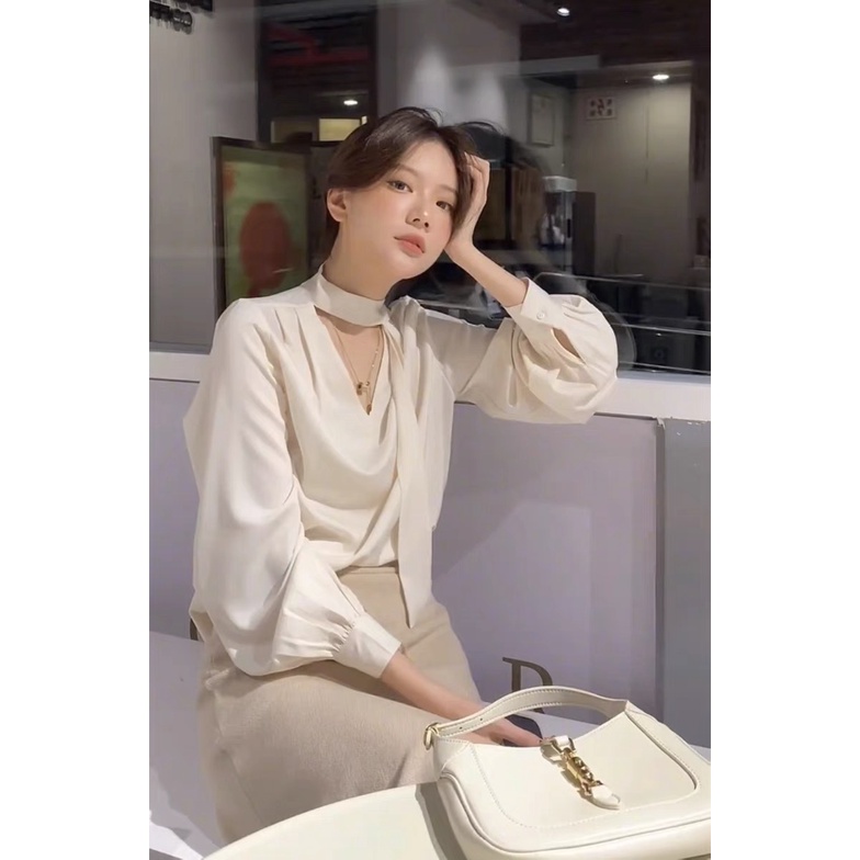 Áo sơ mi tay dài ALENA Fashion áo sơ mi nữ tay bồng sơ mi thiết kế lụa Hàn công sở phong cách tiểu thư sang chảnh SM003