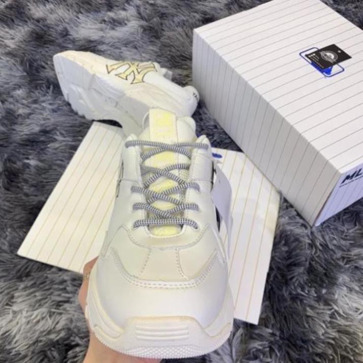 Giày sneaker MLB ⚡️𝐅𝐑𝐄𝐄 𝐒𝐇𝐈𝐏⚡️ Giày 𝙈𝙇𝘽 𝙉𝙔 vàng độn đế 5 cm tôn dáng hàng cao cấp đủ size nam nữ