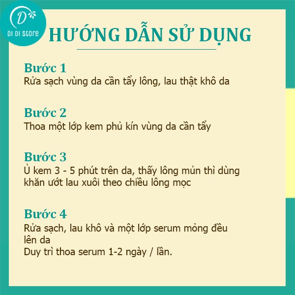 ☀️MUA 1 ĐƯỢC 2☀️Kem Tẩy Lông Huyền Phi - Triệt sạch Lông Nách, Lông Chân, Lông Tay, Bikini