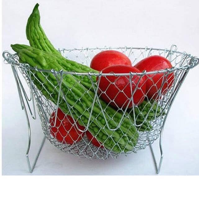 Rổ chiên nhúng đa năng inox cao cấp Rổ Nhúng Thực Phẩm Inox Không Gỉ Lọc Dầu Mỡ Có Quai Cầm