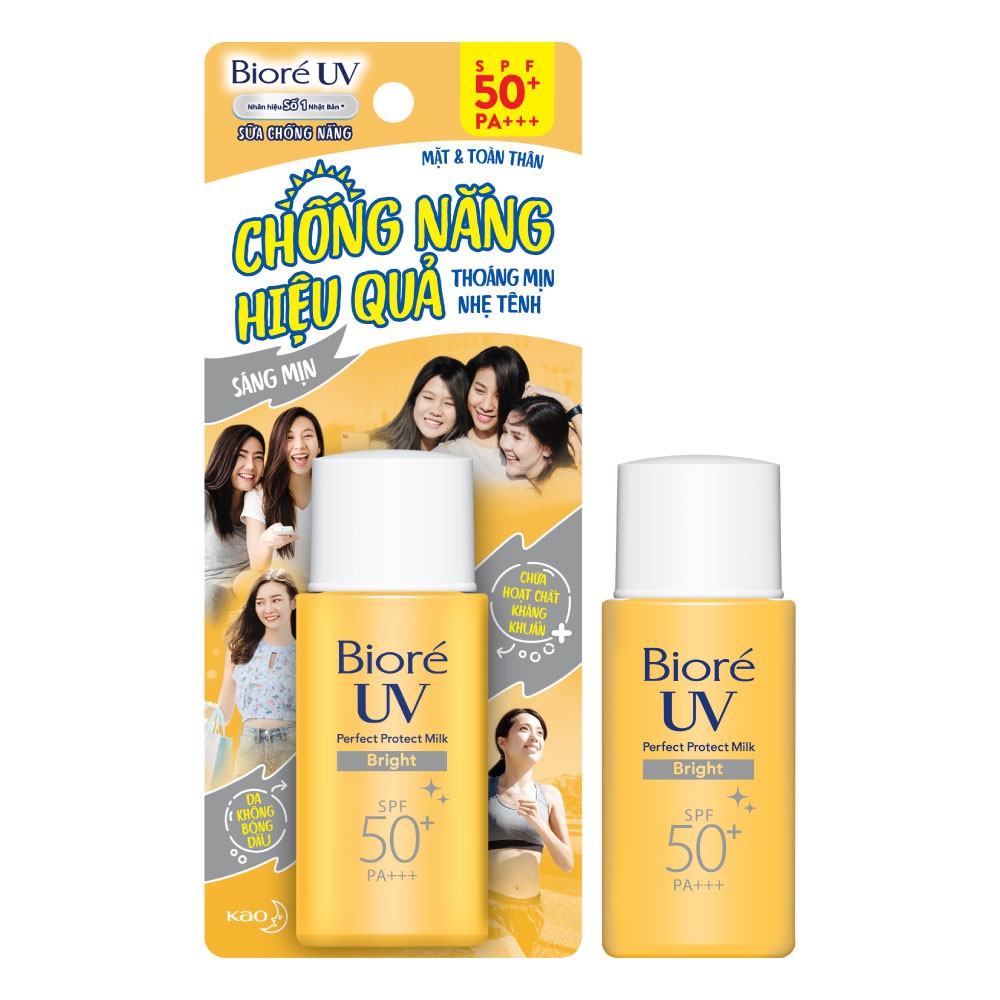 [Mã FMCGMALL -8% đơn 250K] Bioré Sữa Chống Nắng Bảo Vệ Hoàn Hảo TRẮNG MỊN NGỌC TRAI Biore UV SPF50+/PA+++ 25ML