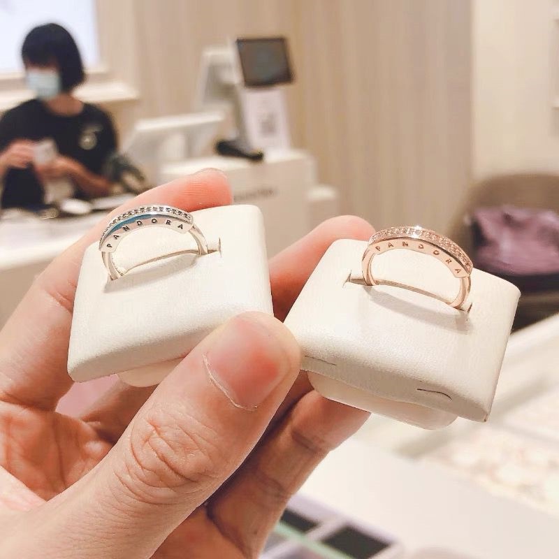 Nhẫn Đính Hôn Bạc 925 Pandora Đính Kim Cương Giả Cho Nữ