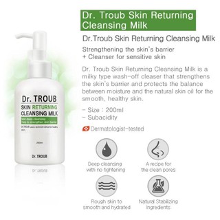[SIDMOOL] Sữa Rửa Mặt Phục Hồi Da Dr.Troub 200ml