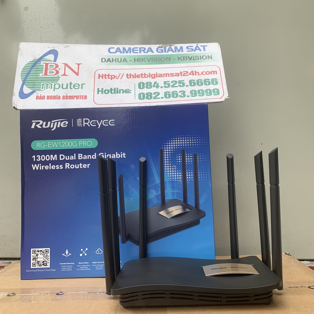 Thiết bị mạng phát wifi Ruijie RG-EW1200G PRO 6 râu siêu khỏe, tốc độ cao, bảo hành 3 năm