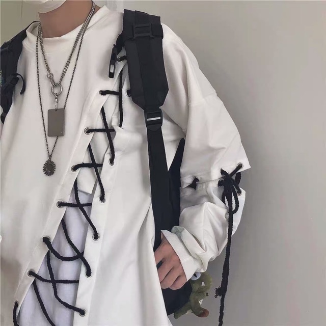 [ORDER+ẢNH THẬT] Áo sweater áo nỉ thu đông đan dây màu đen và trắng unisex style Ulzzang siêu chất ❤️