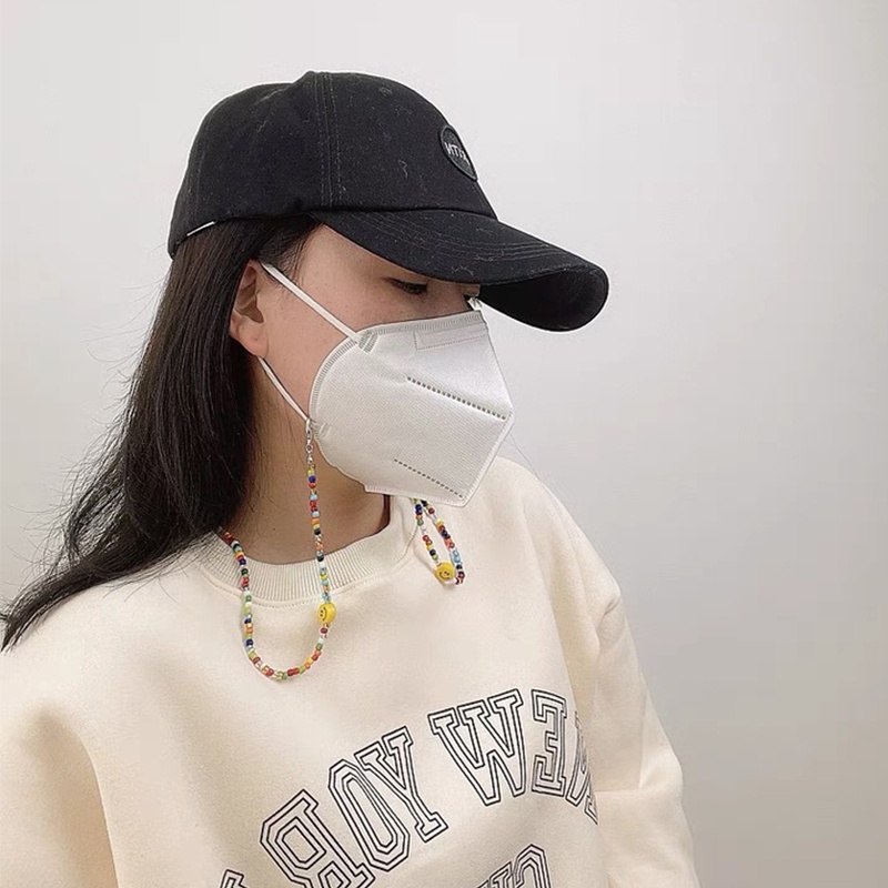 Dây Đeo Mắt Kính Xỏ Hạt Hình Mặt Cười Nhiều Màu Sắc Chống Thất Lạc Tiện Dụng