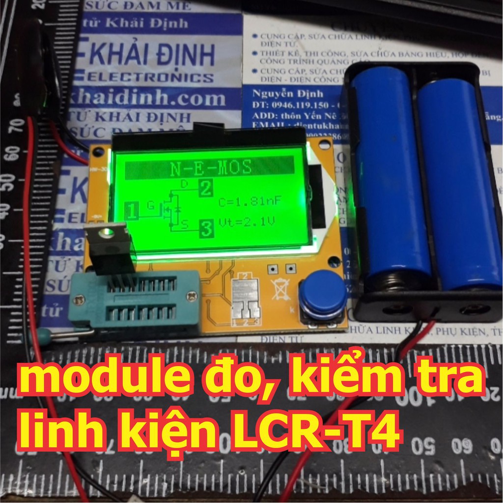 Module đo và kiểm tra linh kiện điện tử đa năng LCR-T4 màn hình LCD nguồn pin 9V kde5345
