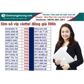 Sim số đẹp viettel đầu 09, 08, 03 đồng giá 500k