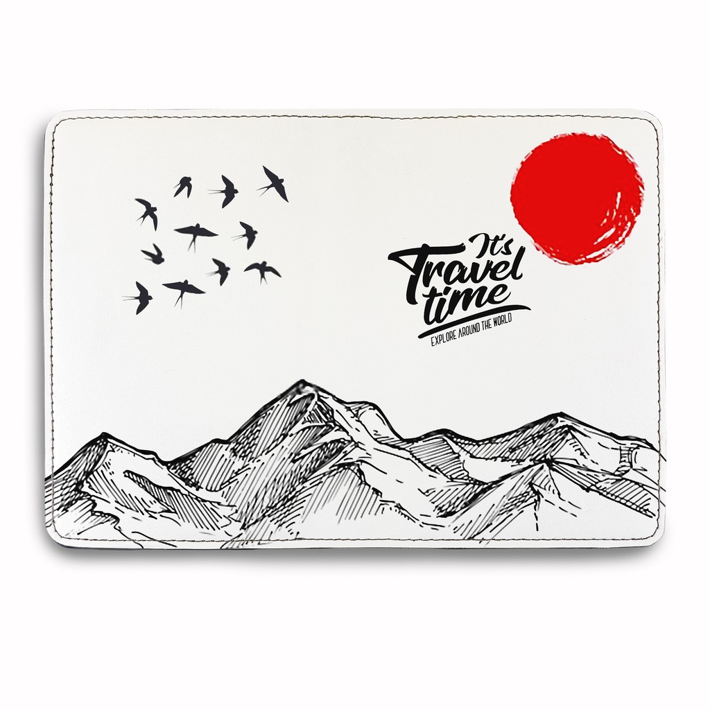 Ví Đựng Hộ Chiếu Cover IT'S TRAVEL TIME - Bao Da Passport Du Lịch THIÊN NHIÊN Độc Đáo Siêu Đẹp -Tiện Lợi Đa Năng - LT081