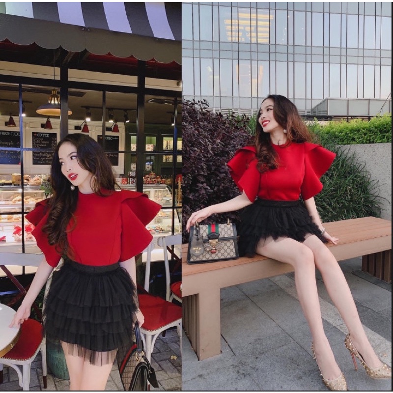 🔥Sale🔥Áo Tay Phồng Cánh Tiên Mặc Tết Du Xuân Đi Tiệc Sang Trọng
