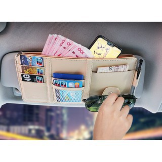 sp278 ⭐️[Deal Sốc]⭐️ Ví da đựng giấy tờ đăng kiểm ô tô xe hơi nhiều ngăn cài tấm chắn nắng tiện lợi