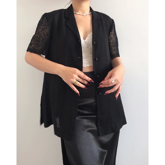 Blazer ngắn tay freesize sm