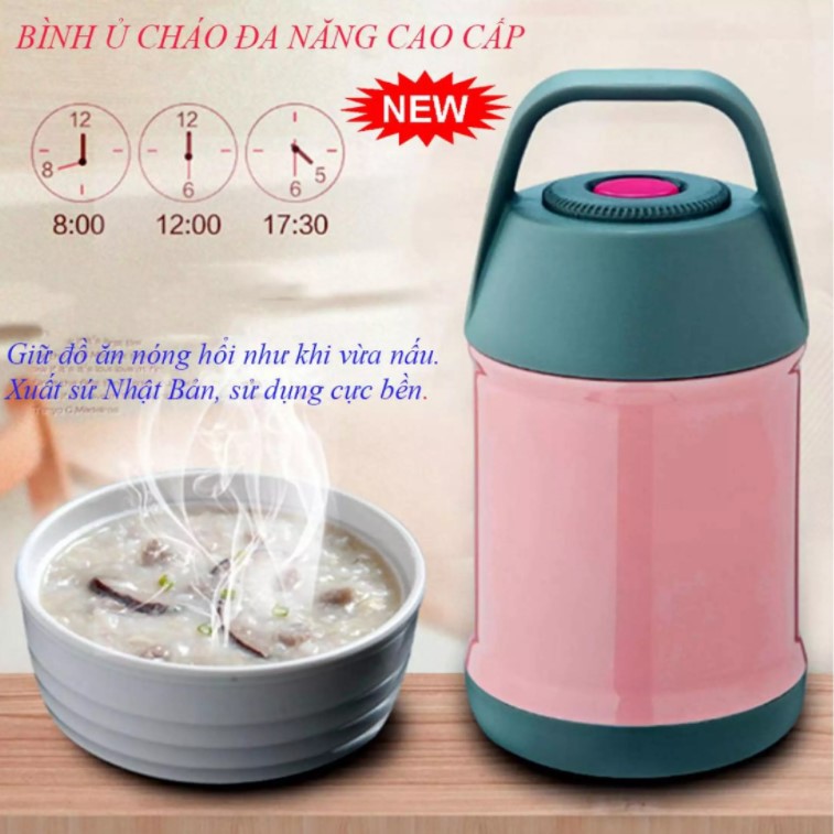 Bình Ủ Cháo nhật bản, Thế Hệ Mới Làm Từ Inox 304 Không Rỉ Cách Nhiệt Tốt tiện lợi không cần nấu, An Toàn Dễ Vệ Sinh