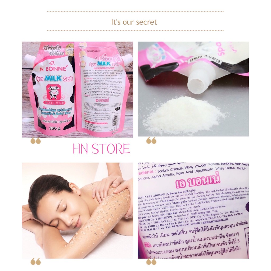 Muối tắm trắng Thái Lan vị sữa bò A BONNE' SPA MILK SALT