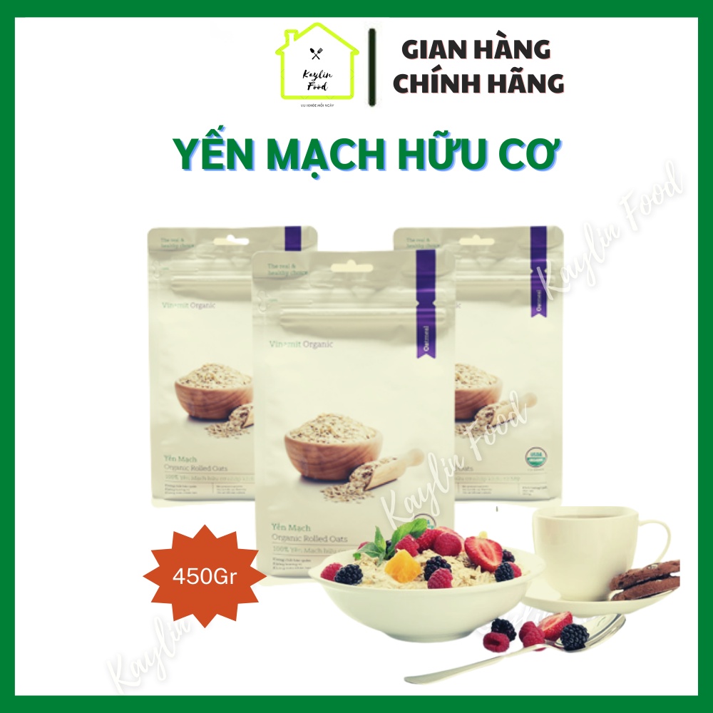 Yến mạch hữu cơ Vinamit Organic 450g yến mạch nhập khẩu từ Mỹ hsd 12/2022