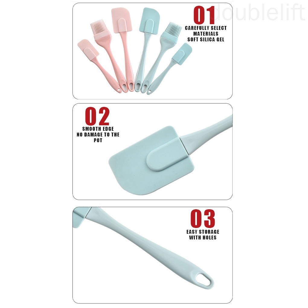 Set 3 Dụng Cụ Phết Kem / Bơ Bằng Silicone Thiết Kế Tiện Dụng