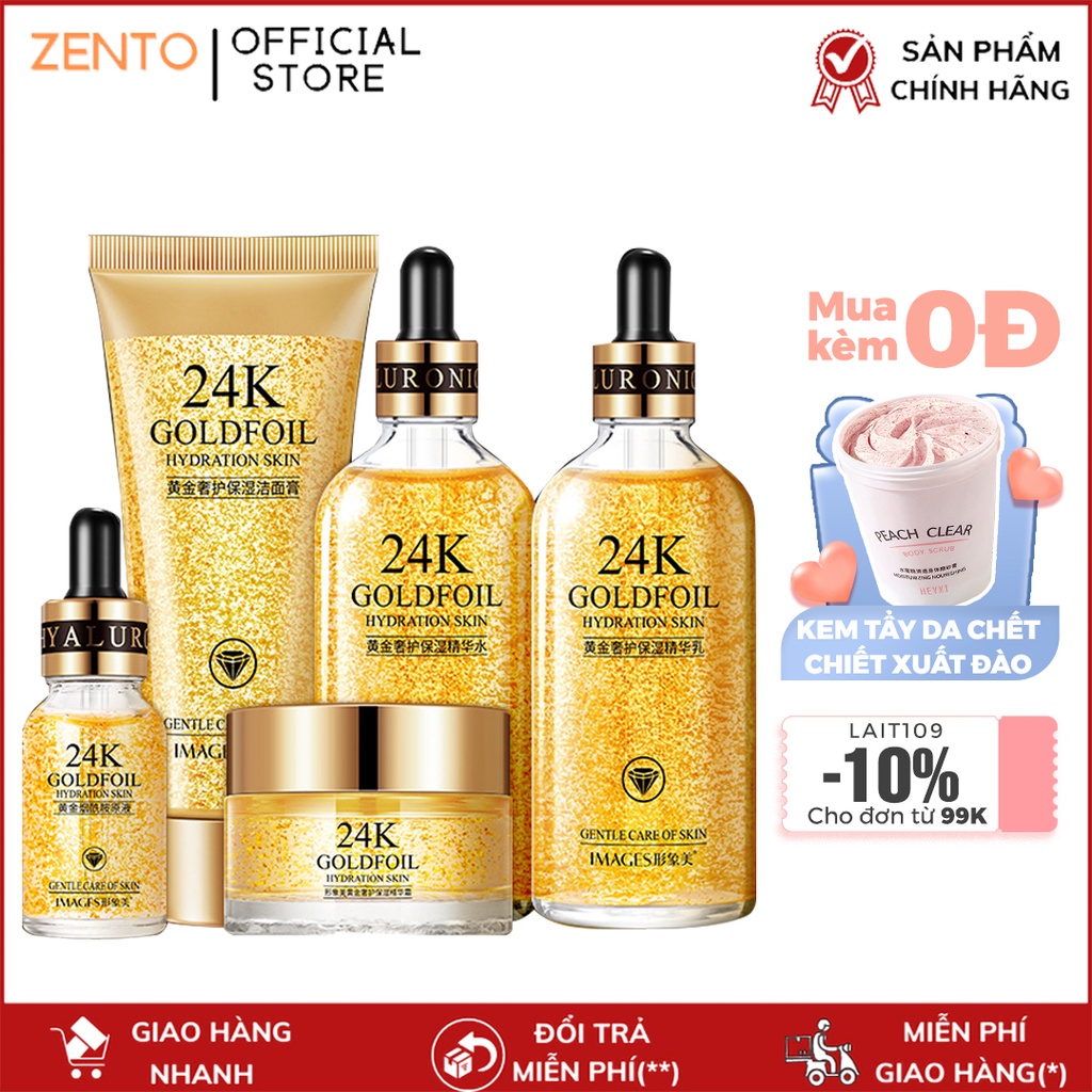 Bộ dưỡng da tinh chất vàng 24K Images cấp ẩm dưỡng trắng da chống lão hóa Zentop