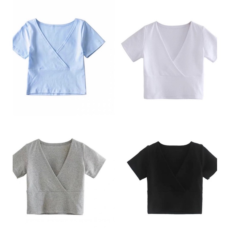 V-neck crop top | BigBuy360 - bigbuy360.vn