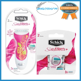Bộ sản phẩm lưỡi và dao cạo nữ schick silk effects 2s