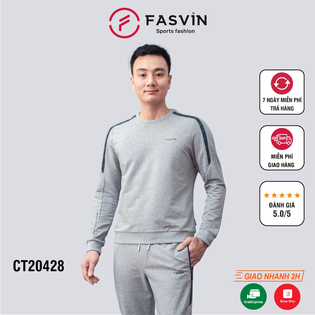 Bộ quần áo thể thao nam Fasvin CT20428.HN chất vải nỉ cotton dày dặn cao cấp.