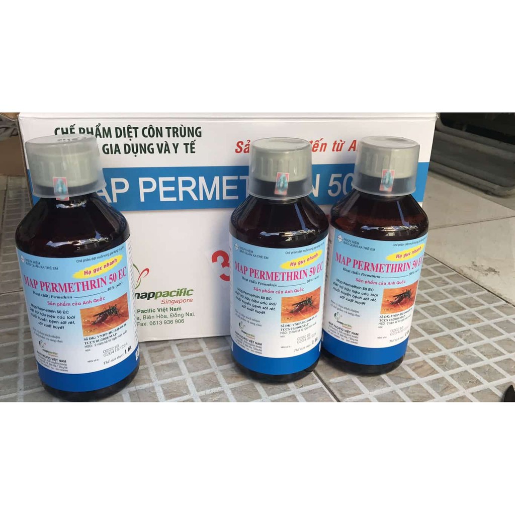 Map Permethrin 50EC chai 1 lít - Thuốc diệt muỗi, gián côn trùng