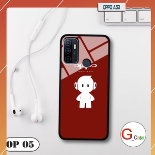 Ốp lưng Oppo A53-lưng kính in logo hãng điện thoại