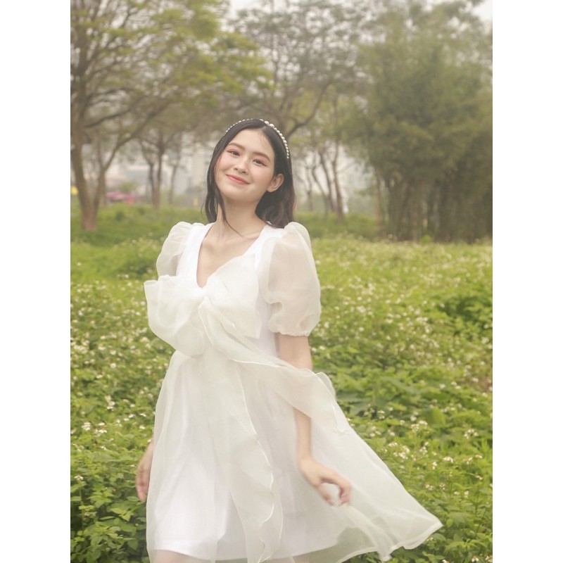 [Mã FATHANG5 giảm 10K đơn 50K] VÁY ĐI PROM/ĐI TIỆC/KỶ YẾU - ROSEMARY DRESS - VÁY CỔ TIM NƠ TO BẢN TAY BỒNG - V0123 | BigBuy360 - bigbuy360.vn