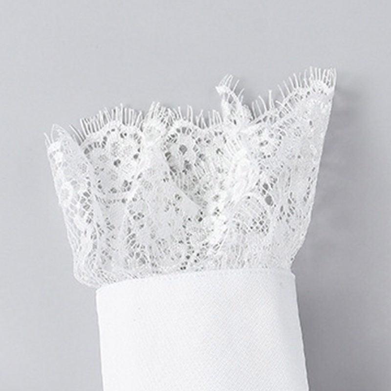 Han Áo Sweater Giả Lông Mi Tay Áo Rời Rời Rời Được Trang Trí Ren Hoa Kiểu Hàn Quốc Ngọt Ngào Cho Nữ