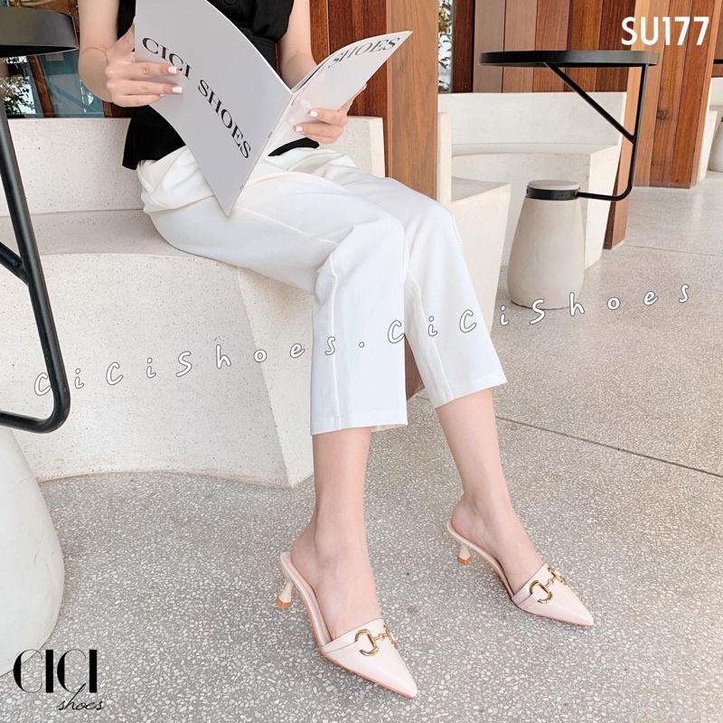 guốc mũi nhọn gót 5 p phối khoá siêu chảnh êm chân hót!!