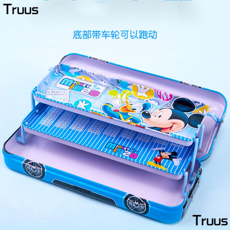 Hộp Thiếc Nhiều Tầng Đựng Bút Đa Năng Hình Disney Cho Học Sinh Tiểu Học Nam Nữ