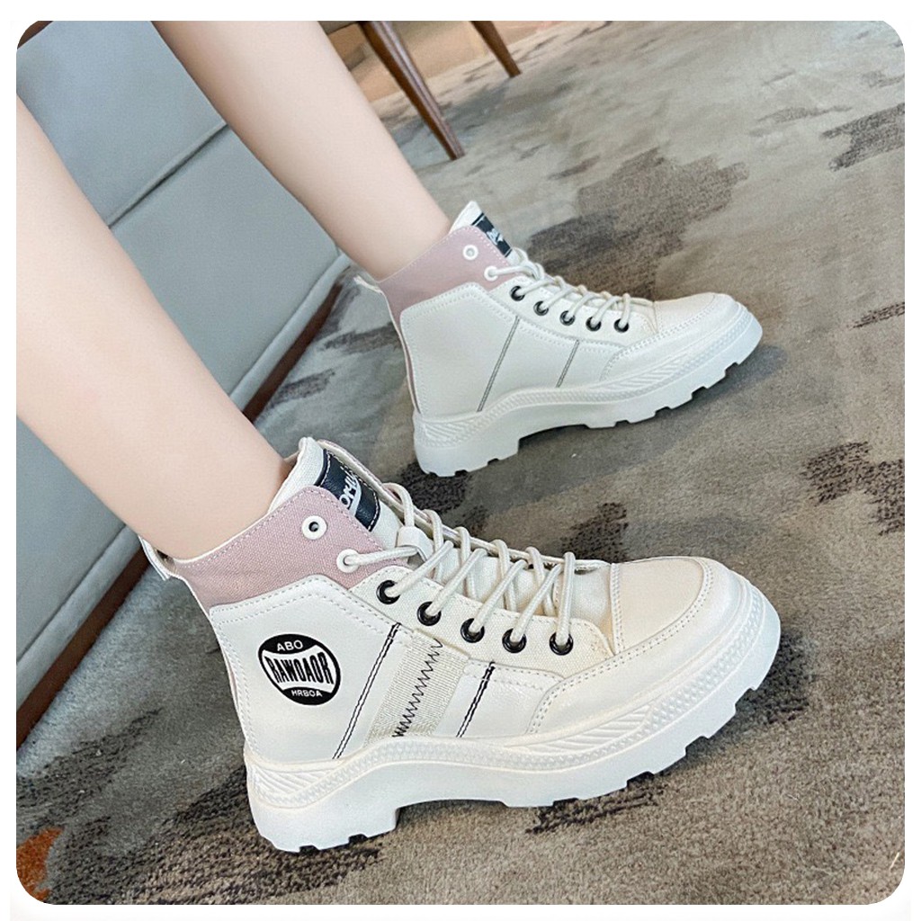 Giày thể thao giày sneaker nữ cao cổ B55 03 màu boost da