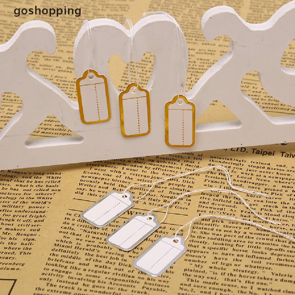 Set 200 Thẻ Giấy Hình Chữ Nhật Trơn Ghi Giá Tiền Trang Sức