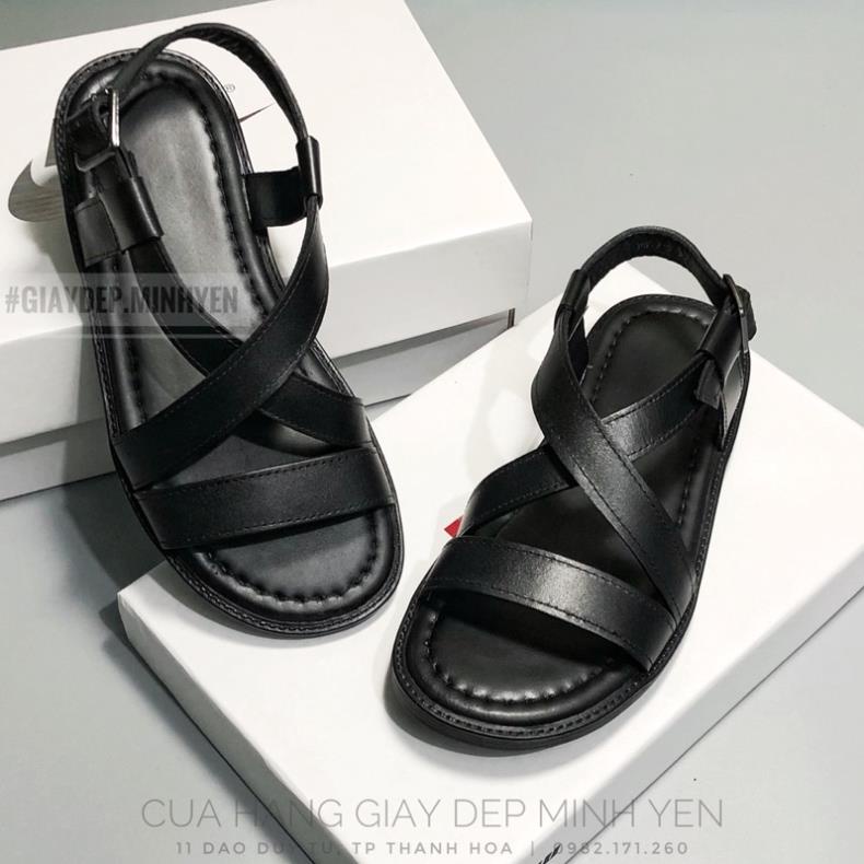 new DA THẬT - SANDAL NAM ĐẾ MỎNG - DÉP QUAI HẬU DA NAM SD22712