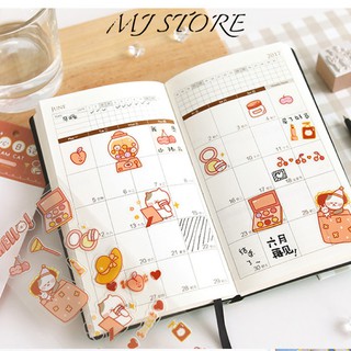 Sticker Cream cat cute PET - mjstore