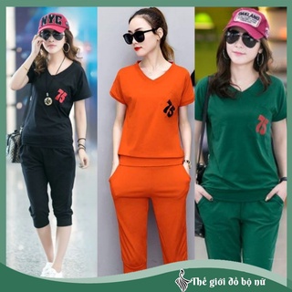 Bộ quần áo lửng thời trang nữ chất liệu thun cotton cao cấp, vải mềm mịn, thoáng mát, phù hợp nhiều lứa tuổi