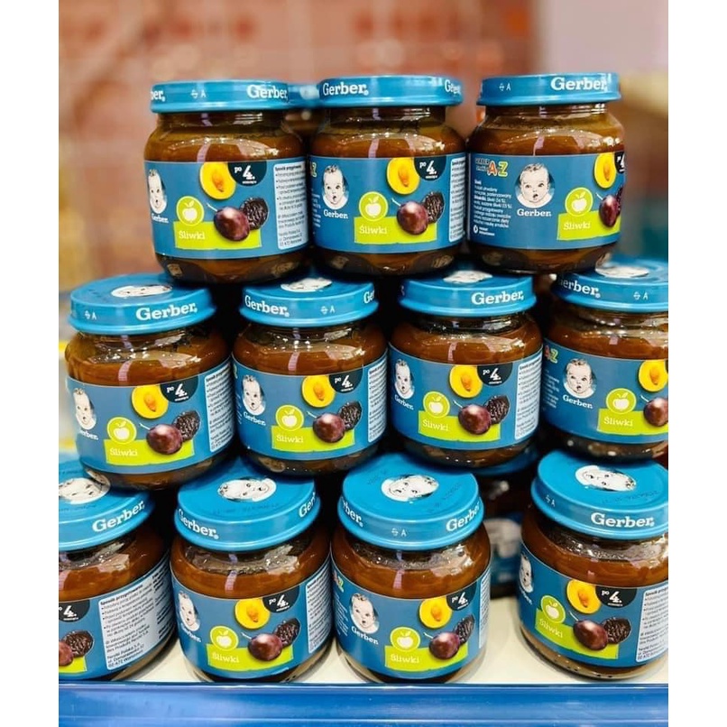Mận Đen Nghiền Gerber Cho Bé Từ 4 Tháng Ăn Dặm Chống Táo Bón