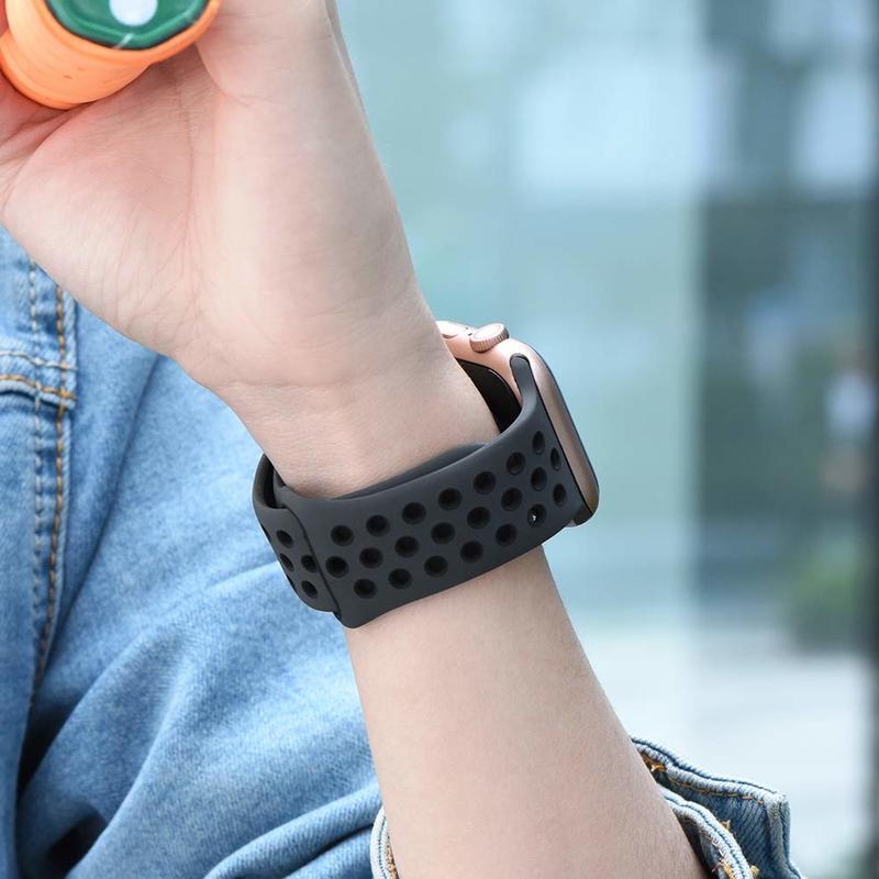 Dây Silicone Thay Thế Cho ĐồNg Hồ Apple Watch 44mm 40mm 38mm 42mm 41 45mm iwatch serie 5 4 3 2 se 6 7