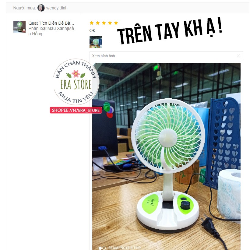 Quạt Tích Điện Để Bàn Mini Gấp Gọn Tiện Lợi Gió Mát Có Đèn Sáng - Bảo Hành Hoàn Tiền Nếu Có Lỗi (Loại tốt) | BigBuy360 - bigbuy360.vn